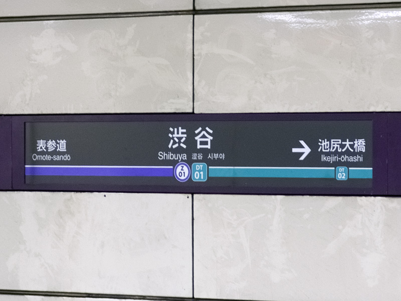 渋谷駅（田園都市線）駅名標