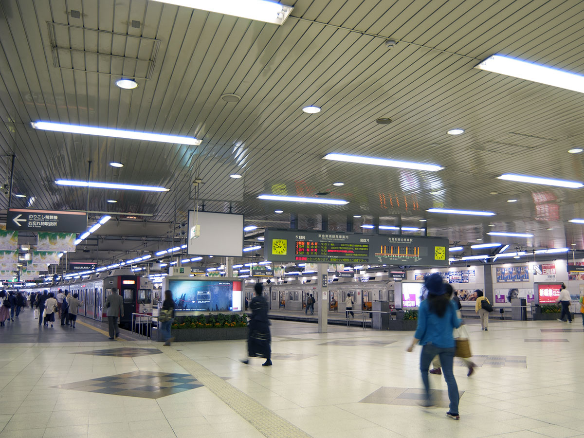 高架駅時代の東横線渋谷駅ホーム1・2番線先端部