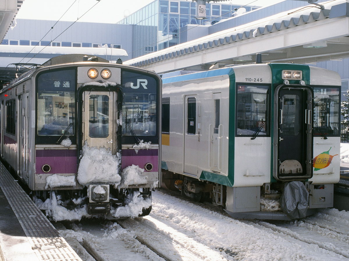新庄駅に停車中の奥羽本線（新庄以北）および陸羽西線の列車
